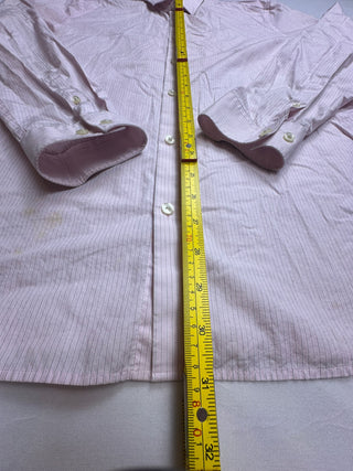 Calvin Klein Men's L Pink Pinstripe Non Iron Dress Shirt