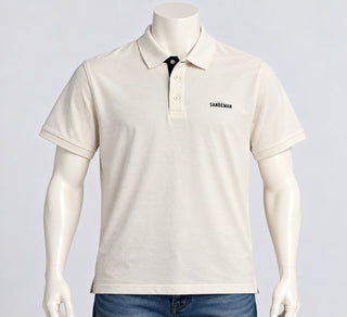 Sandeman White Cotton Polo Shirt Size Medium