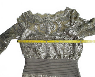 Tadashi Shoji Gold Sequin Lace Cocktail Dress Size 4