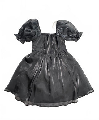 Thirty Thirty Black Puff Sleeve Skater Mini Dress S