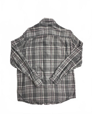George Gray Pink Plaid Flannel Button Down Shirt Men's L