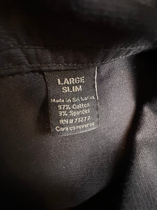 Apt. 9 Men's Slim Fit Black Corduroy Button-Up Shirt Large