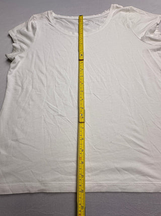 Tahari Essentials Women's XL White Scoop Neck T-Shirt