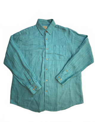Jos. A. Bank Men's Linen Button-Up Shirt Large Turquoise