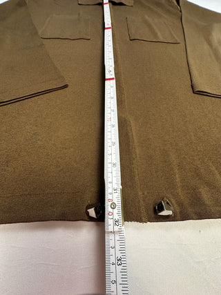 Vintage Brown Silk Rayon Blend Long Sleeve Cardigan Sweater