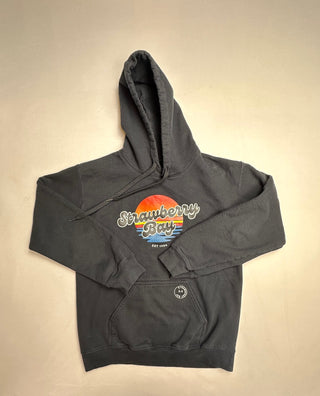 Strawberry Bay Black Graphic Pullover Hoodie Size S