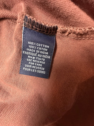 MBX Premium Goods Men's Long Sleeve Henley Shirt Size M Rust