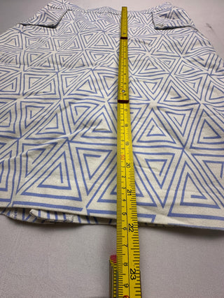 Mikarose Blue White Geometric Pencil Skirt Women’s M
