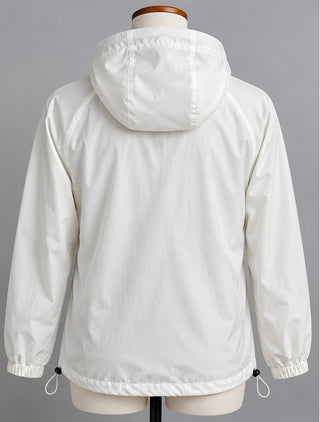 MANFINITY White Hooded Anorak Windbreaker Men S