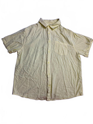 Cotton On Garments Yellow Short Sleeve Button-Up Shirt L