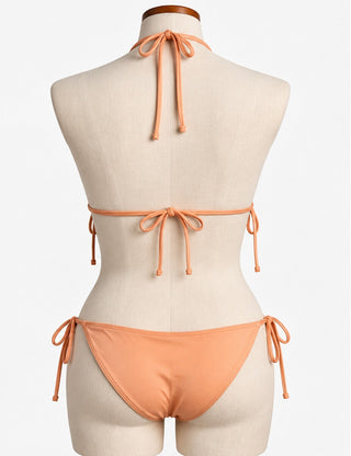 BECCA Rebecca Virtue Peach Triangle Tie Bikini 2 Piece Set