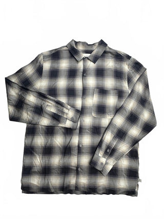 Standard/Cloth Men's Black and White Plaid Button-Up Shirt L