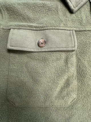Time and Tru Women's M Olive Green Fleece Shacket