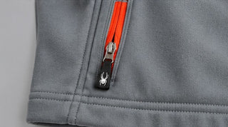 Spyder Gray Fleece Jacket Kids XL 18 Orange Zip Full Zip
