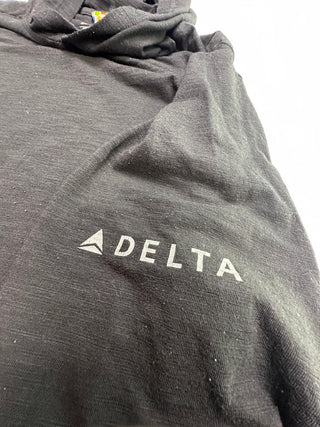 Elevate Men's Black Hoodie with Delta Logo Lightweight Large