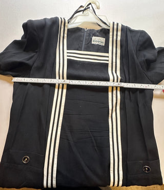 Petite Perceptions Black Dress with White Striped Detail