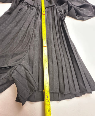 SHEIN Black Pleated V-Neck Romper Flut Wide Sleeves L