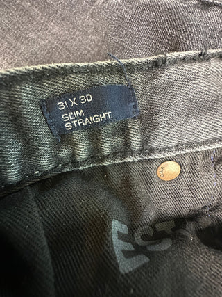 GAP Denim Men’s 31x30 Slim Straight Jeans Black Gray Wash