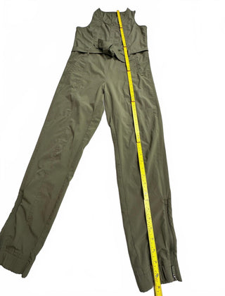 Womens Olive Green Utility Jumpsuit Sleeveless Tie Waist