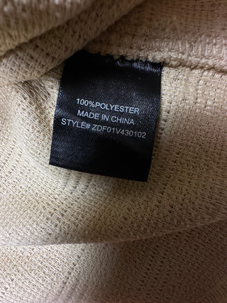 Nova Men Beige Textured Polyester Button-Up Shirt Size L