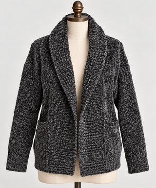 Orvis Women's XS Soft Chenille Shawl Collar Open-Front Cardy