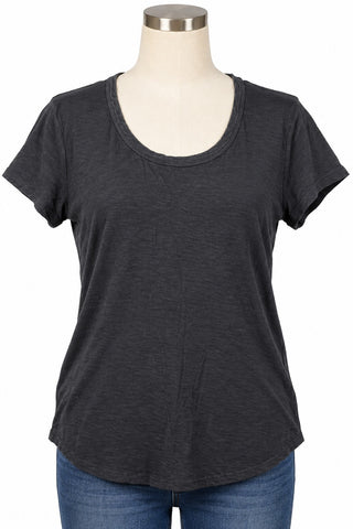 James Perse Womens Charcoal Gray Scoop Neck Tee Size 4