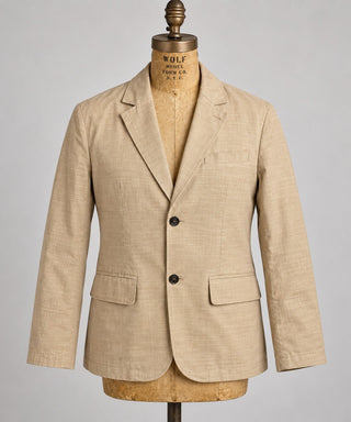 Mens Beige Cotton-Blend Two-Button Blazer Size 38R by Target