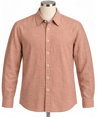 Men's Light Pink Long Sleeve Button-Up Shirt Size Medium