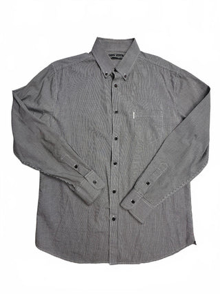 Five Four Men's Black and White Checkered Button-Down Shirt
