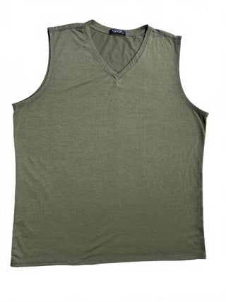 Coofandy Men's Sleeveless V-Neck Tank Top Olive Green Size M