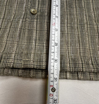 Zara Men's L Textured Plaid Short Sleeve Button Up Shirt