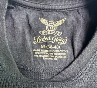 Faded Glory Men's M Black Waffle Knit Thermal Shirt