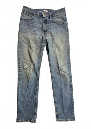 Wrangler Regular Fit Men's Jeans 33x32 Distressed Blue Denim