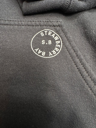 Strawberry Bay Black Graphic Pullover Hoodie Size S