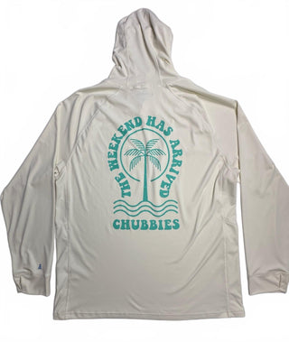 Chubbies Men's XXL White Hooded Sun Shirt Palm Graphic
