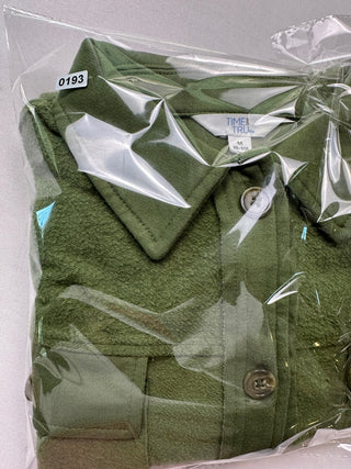 Time and Tru Women's M Olive Green Fleece Shacket