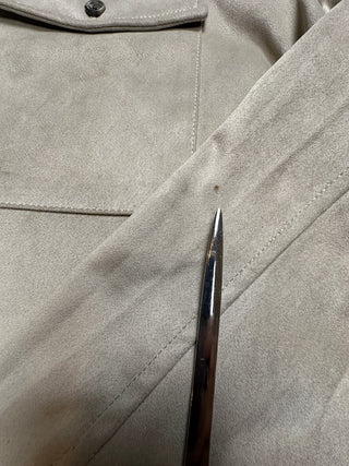 7Diamonds Men's Stretch Suede Shirt Jacket Large Beige Tan