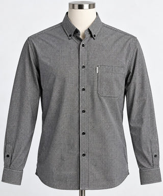 Five Four Men's Black and White Checkered Button-Down Shirt