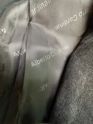 Alberto Cardinali Men's Gray Velvet Tailored Fit Blazer 42L