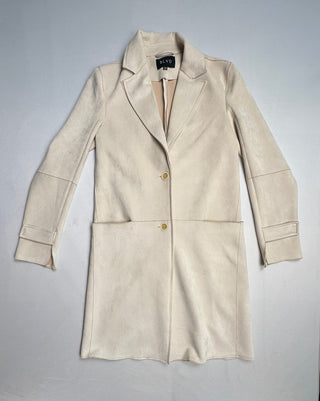 BLVD Faux Suede Long Coat Women’s S/M Cream Beige