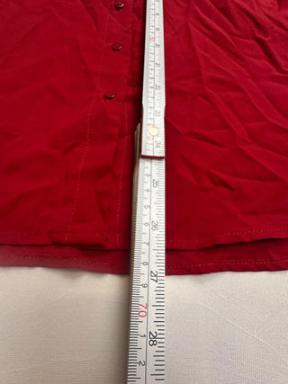 SHEIN Red Short Sleeve Button-Up Shirt Size L US 8/10