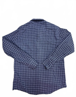 Saks Fifth Avenue BLACK Men’s Large Blue Plaid Shirt