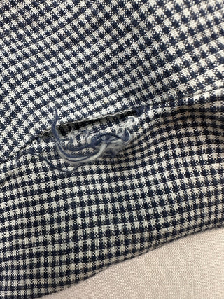 Cubavera Men's M Linen Button-Up Shirt Navy and White