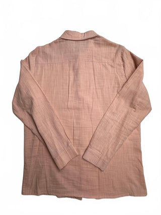 Men's Light Pink Long Sleeve Button-Up Shirt Size Medium