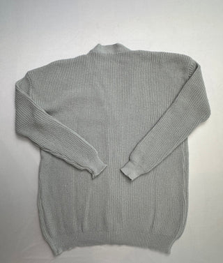 Light Gray Cotton Viscose Nylon Blend Button-Up Cardigan Swe