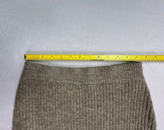 H&M Brown Ribbed Knit Midi Skirt Wool Blend Women XS