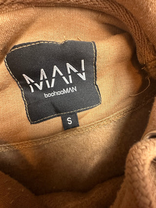 boohooMAN Men's S Brown Pullover Hoodie Sweatshirt MAN