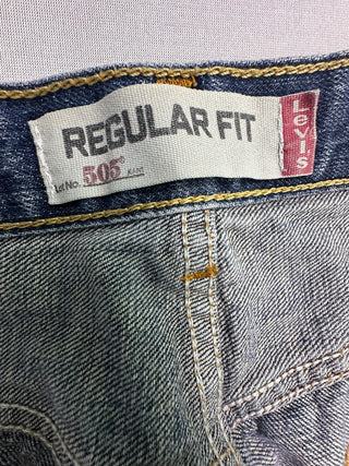 Levi's 505 Regular Fit Men's Jeans 32x32 Distressed Blue