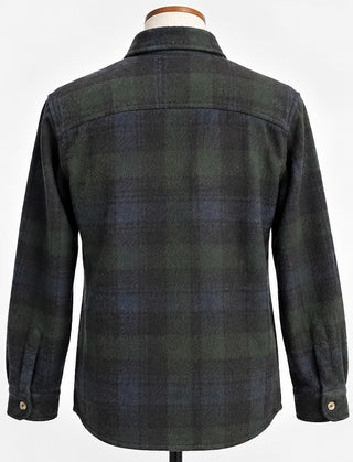 R-N-Z California Green Blue Plaid Fleece Shirt Jacket XL