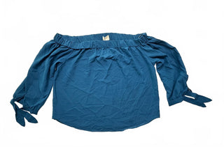 Japna Blue Off Shoulder Tie Sleeve Blouse Women's L